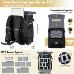 کوله پشتی دوربین الويروس ELviros Camera backpack - Image 10